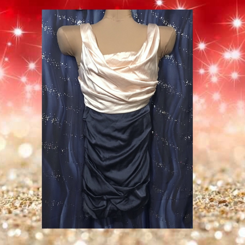 Sexy draped color block midi